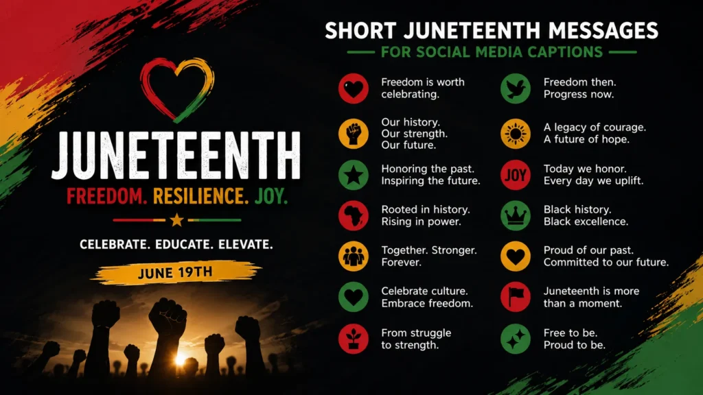 Short Juneteenth Messages for Social Media Captions