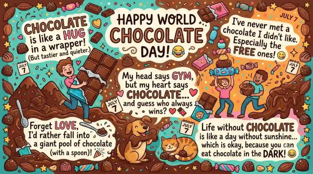 Funny World Chocolate Day Wishes
