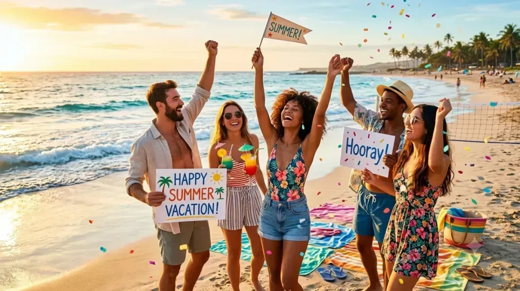 Celebration Summer Vacation Wishes🎉