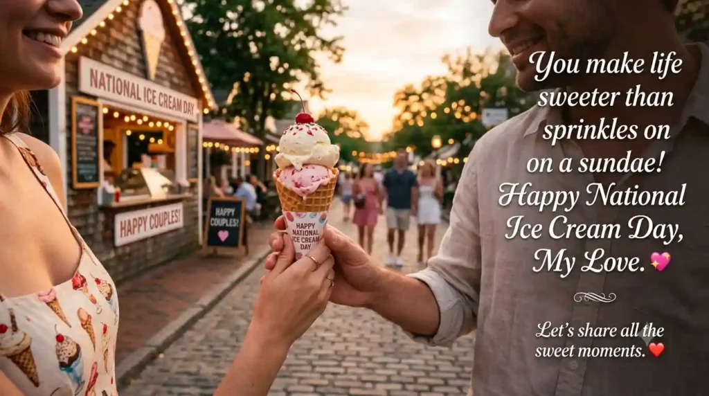 Romantic National Ice Cream Day Messages