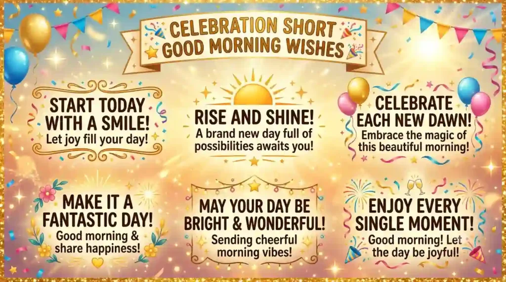 Celebration Short Good Morning Wishes