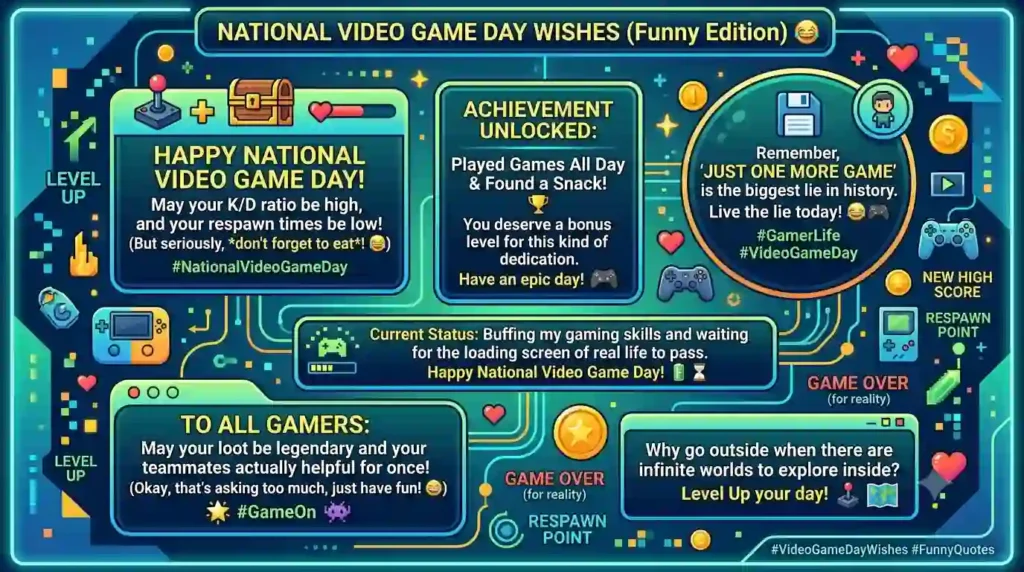 Funny National Video Game Day Wishes