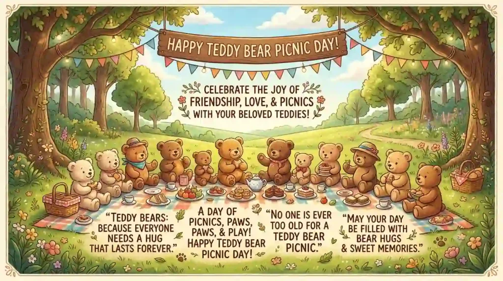 Teddy Bear Picnic Day Wishes