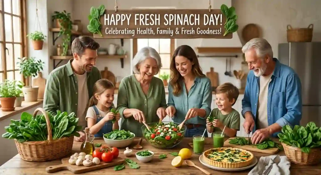 Family-Focused Fresh Spinach Day Wishes