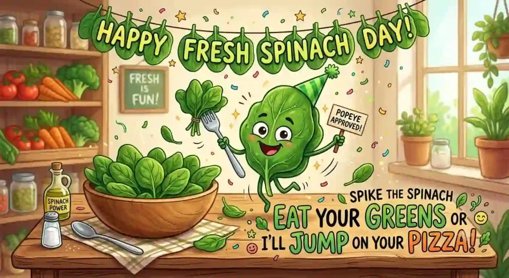 Funny Fresh Spinach Day Wishes