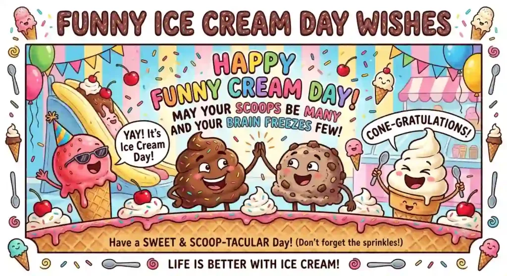 Funny Ice Cream Day Wishes