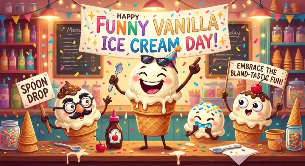 Funny Vanilla Ice Cream Day Wishes