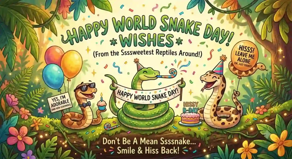 Funny World Snake Day Wishes