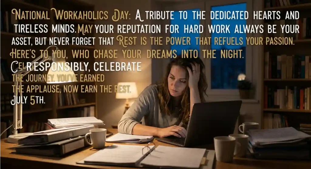 Long National Workaholics Day Messages