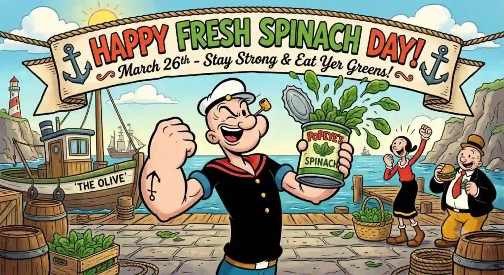 Popeye-Inspired Fresh Spinach Day Wishes