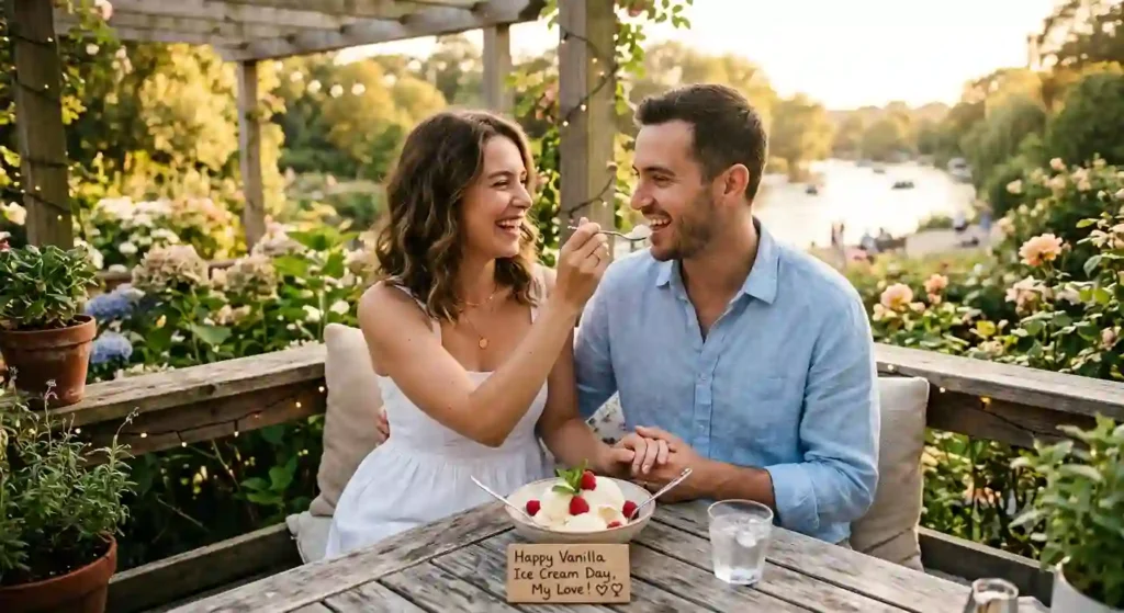 Romantic Vanilla Ice Cream Day Wishes