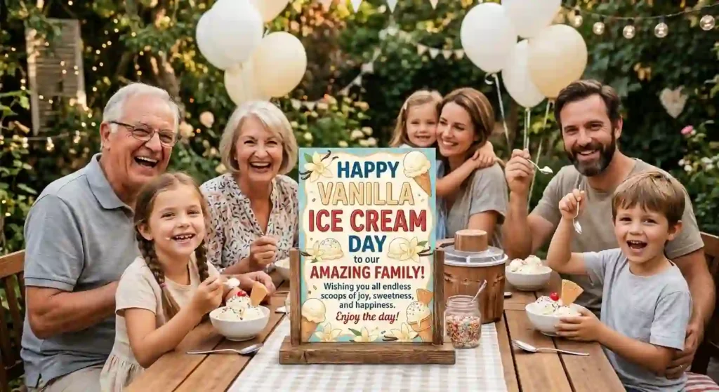 Vanilla Ice Cream Day Wishes for Family