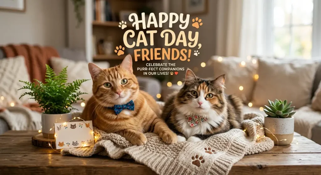 Cat Day Wishes for Friends