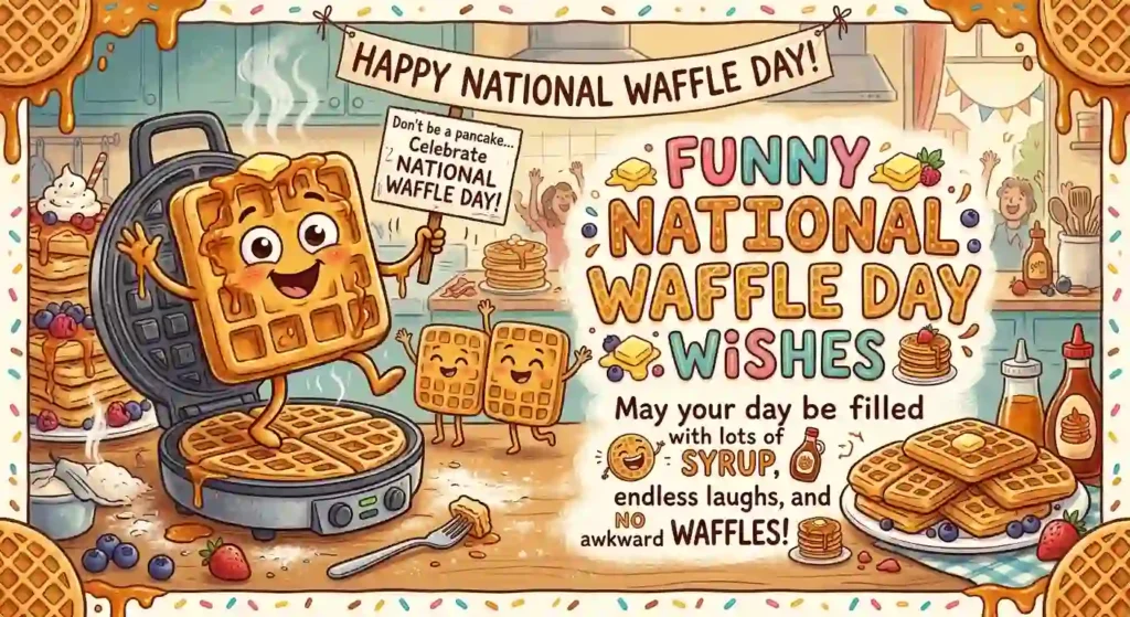 Funny National Waffle Day Wishes 