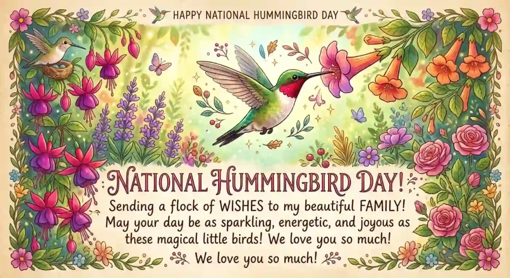 National Hummingbird Day Wishes for Family