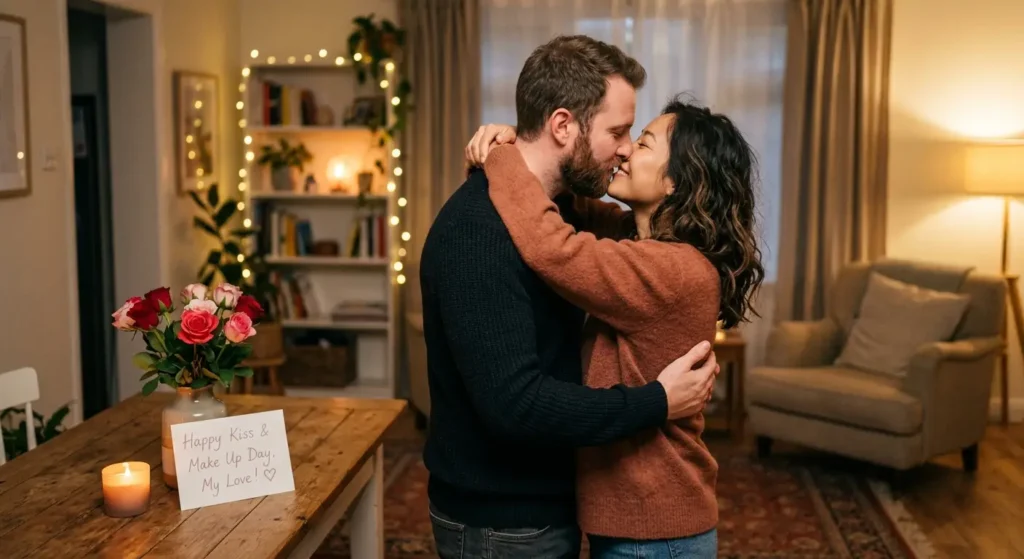 Romantic Kiss and Make Up Day Wishes