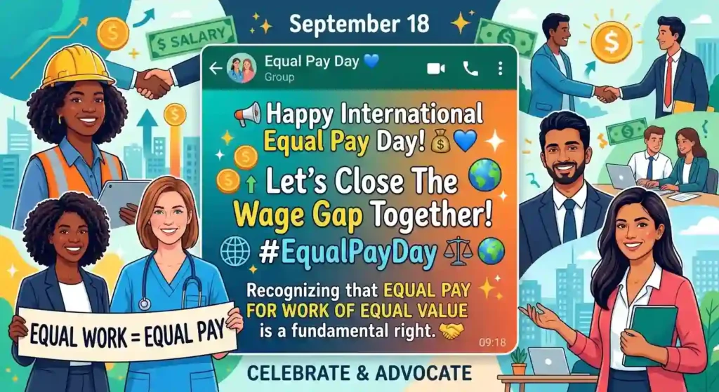 International Equal Pay Day WhatsApp Messages