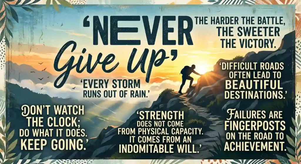 Never Give Up Quotes for Difficult Times