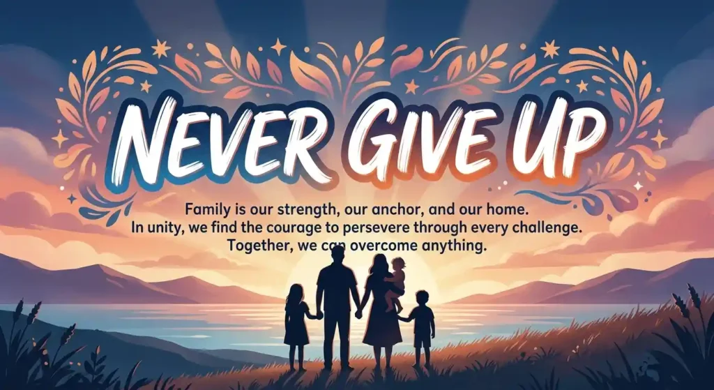 Never Give Up Quotes for Family