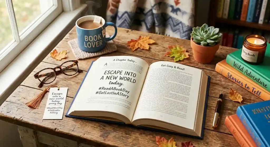 Social Media Read a Book Day Captions