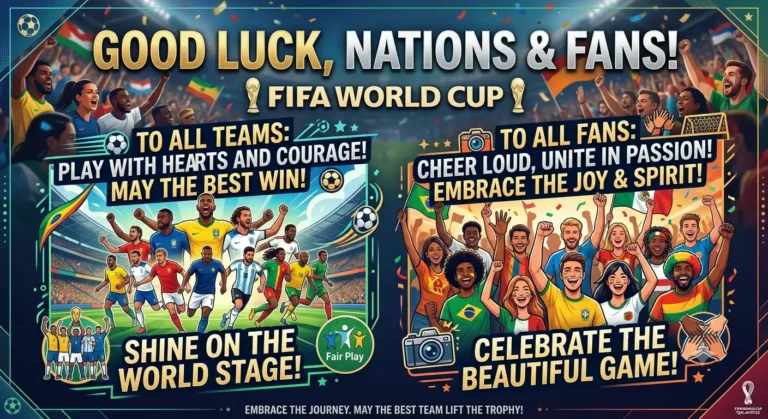 Good Luck FIFA World Cup Wishes for Teams and Fan