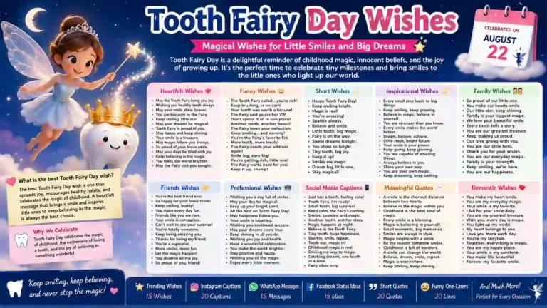 Tooth Fairy Day Wishes